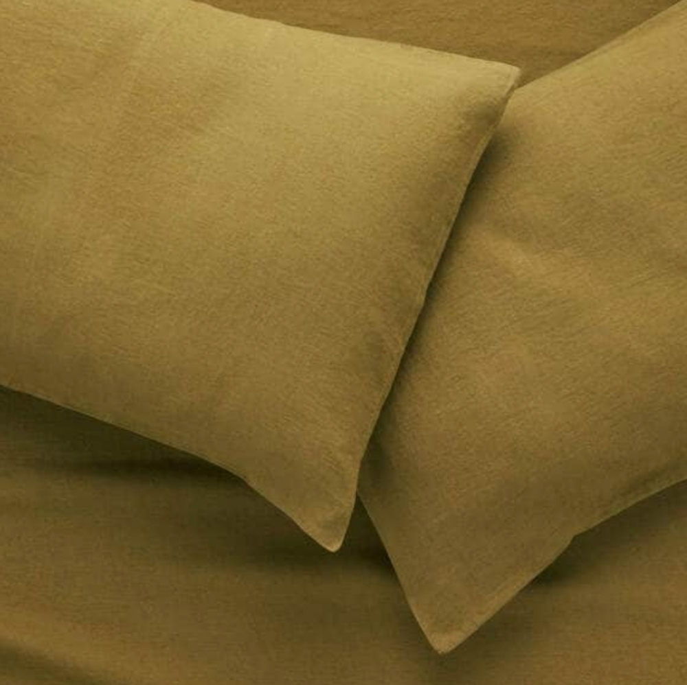 CB2 Linen Dijon Standard Pillowcases Set of 2, 51x66 cm